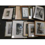 Pictures and prints, engravings, modern coloured maps, floral pictures, etc. (1 bay)