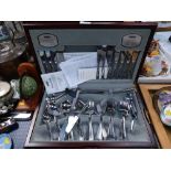 A Viners Kensington stainless steel fifty eight piece canteen of cutlery.