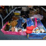 Various toy dolls, Trolls figures, teddy bears, etc. (all under 1 table)