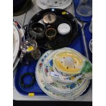 A group of Masons Regency pattern dinner plates, trinket dish and dinner plate, skillet, Wedgwood An