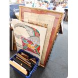 Pictures and prints, frames, clip frames, canvas of an elephant, papyrus paper drawing, print of Moz