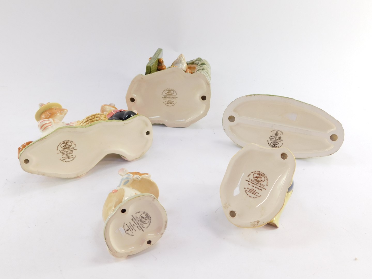 Five Royal Doulton Brambly Hedge figures, comprising Home For Supper DBH69, Heading Home DBH48, Dust - Image 2 of 2