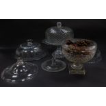 A group of 19thC glass ware, to include cake stands and covers. (a quantity)