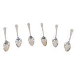 A set of six silver grapefruit spoons, Sheffield 1966, 5.6oz.