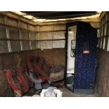 Seating units and a corner toilet unit removed from a bus. NB: This lot is situated 8 miles (15 min