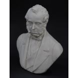 A Goss parian bust modeled as Lord Palmerston, impressed marks, 17.5cm high.