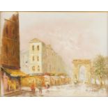 French School (late 20thC). Parisian street scene, oil on canvas, signed M Church, 39cm x 49cm.