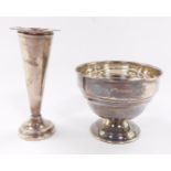 An Edward VII silver sugar bowl, Birmingham 1909, and a loaded silver bud vase, Birmingham 1907, 3.4