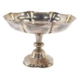 A Victorian silver pedestal comport of fluted form, Horace Woodward Co Ltd, London 1900, 20.5cm diam