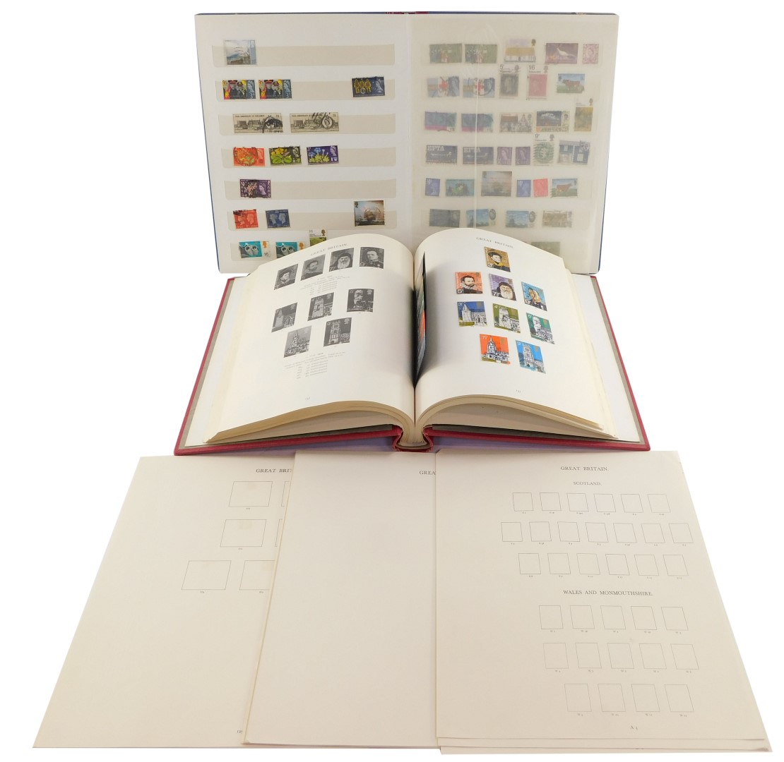 Philately. EV-EII mint and used stamps, together with Commonwealth and world stamps, in two albums.