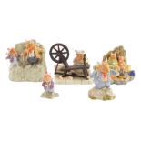 Five Royal Doulton Brambly Hedge figures, The High Hills collection, comprising Lily Weaver Spinning