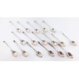 Six silver teaspoons, various assay offices 1959, six George V silver teaspoons, Sheffield 1928, and