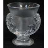 A Lalique clear and frosted glass vase decorated in the St Cloud Acanthaceae pattern, etched mark, 1