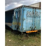 A single axle curtain side lorry body for use as storage. NB: This lot is situated 8 miles (15 minu