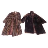 A mink full length full coat, together with a Baronfur model faux fur coat. (2)