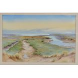 Tony Westby (British, 20thC/21stC). Towards the Outer Marsh, watercolour, signed, 22cm high, 34cm wi