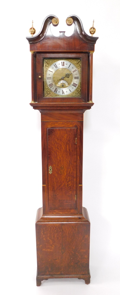 Attributed to John Boot of Sutton-In-Ashfield, a Georgian oak and mahogany longcase clock, the recta
