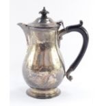 An Edward VII silver coffee pot, with hinged lid, of baluster form, John Henry Rawlings, London 1902