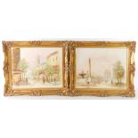 French School (late 20thC). Parisian street scenes, pair of oils on canvas, signed M Church, 39.5cm