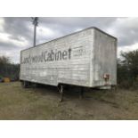 An aluminium bodied single axle trailer for use as storage. NB: This lot is situated 8 miles (15 mi