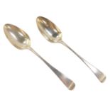 A pair of George III silver table spoons, monogram engraved, Stephen Adams II London 1813, 4.4oz.