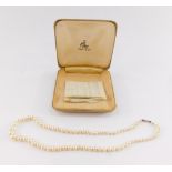 A Ciro cultured pearl necklace, on white clasp, stamped platinum, with certificate EG83013, boxed.