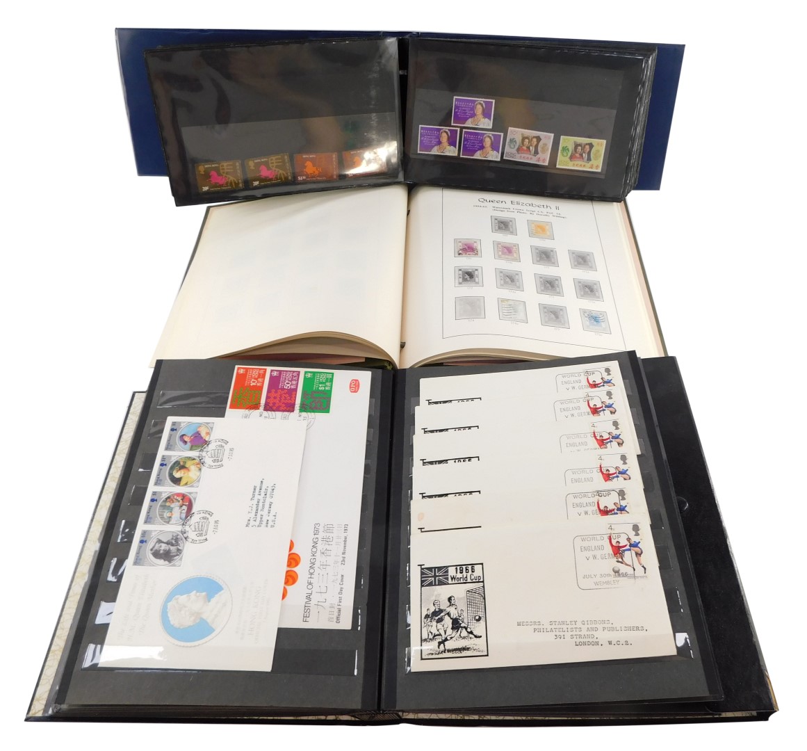 Philately. Hong Kong mint and used, together with first day covers, in three albums.