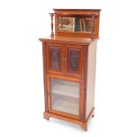 A Victorian mahogany and pine chiffonier, with a galleried top inset rectangular bevelled glass, rai