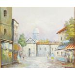 French School (late 20thC). Parisian street scene, oil on canvas, signed M Church, 50cm x 60cm.