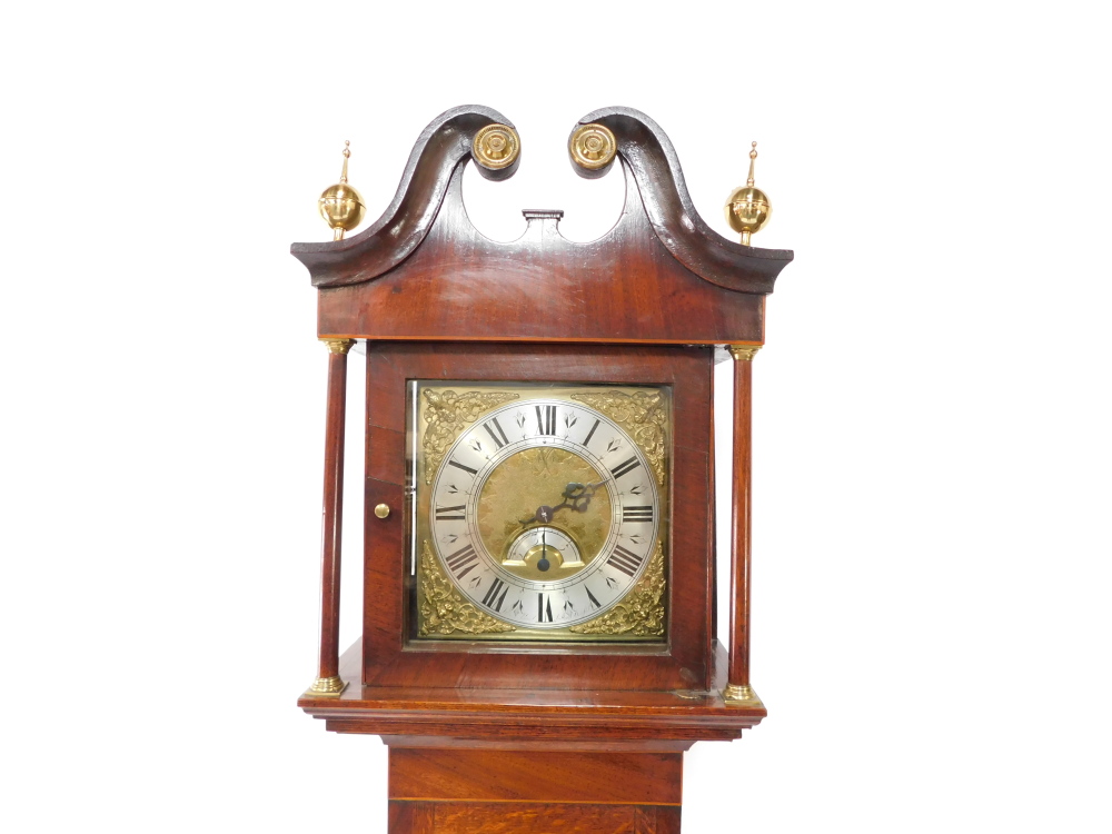Attributed to John Boot of Sutton-In-Ashfield, a Georgian oak and mahogany longcase clock, the recta - Image 2 of 6