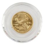 A United States Liberty one tenth ounce gold five dollar coin 2016, 4g.