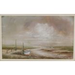 Jan Tyler (British, 20thC/21stC). Low Tide, Morston, Norfolk., pastel, signed, 56.5cm high, 45.5cm w