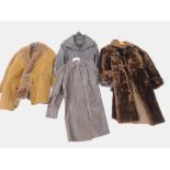 A DeBella faux fur coat, together with a Woodland Leather full length coat, size 16., a Jones, New Y