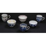 A collection of 18thC and later ceramics, to include three Chinese Export coffee cans, Chinese blue