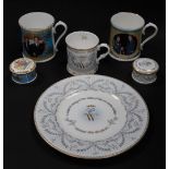 A three piece porcelain set for the Royal Collection, Commemorating the Marriage of Prince William o