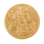 A George V gold half sovereign 1912, 4.0g.