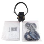 A MSA Sordin Supreme pro-X headset, type 75302, EN352, with instructions, together with spare ear de