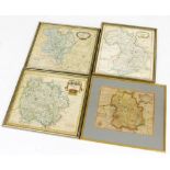 Two hand coloured maps, after Robert Morden, each in modern gilt frame, together with a map of Cambr