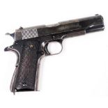 A deactivated Colt .45" semi automatic government model pistol, Ser. No. C185656, barrel length 5".