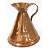 A Victorian copper flagon, 29cm high.