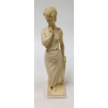 After G. Bessi. Standing classical female figure, resin on alabaster plinth, signed, 40cm high.