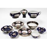 A group of Booths china, each in the Royal blue pattern with Asiatic pheasant and leaf design picked