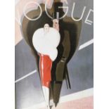 A Vogue advertising print poster, in a modern painted frame, 118cm x 82cm.