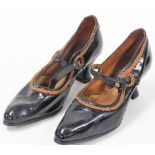 A pair of ladies AG Musk leather shoes, marked 332 Brockley Street, 26cm long.