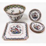 Various Booths Old Dutch pattern wares, to include a large planter 31cm diameter, 19cm high, a recta
