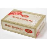 A cased set of King Edward Invincible Deluxe fifty cigars, boxed with plastic sealed wrap.