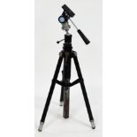 A Photax industrial tripod, in cast metal, 88cm high.