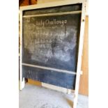 A vintage school blackboard, made by Nelson and Garden Limited of Glasgow, in a painted white pine f