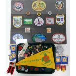 A group of Boy Scout and other memorabilia, to include scarf, collars, badges, a Jubilee Jamboree fl