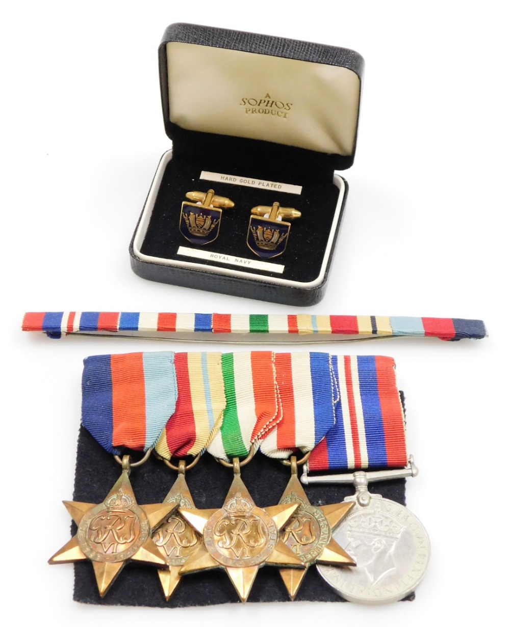 A medal set, to include a 39-45 star, the Africa Star, the Italy Star, the France and Germany Star a